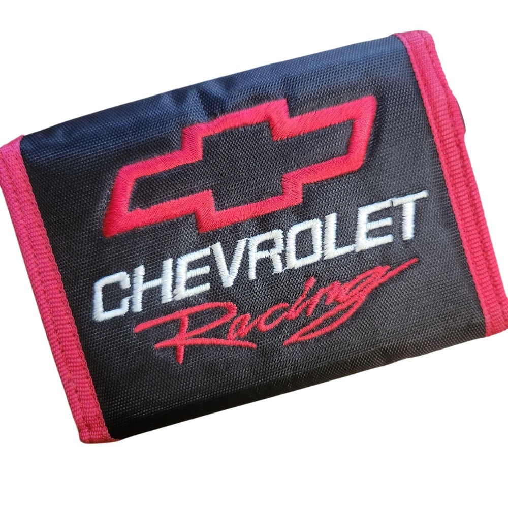 Chevrolet Racing Wallet Black Red Embroidered Bifold